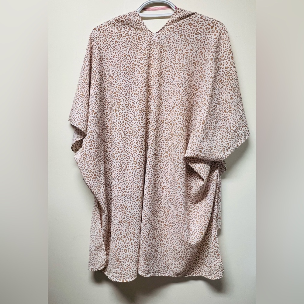 Time and Tru Beige Leopard-Print Kimono - Picture 3 of 7